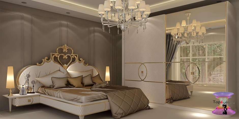 Спальня родителей в серых тонах в стиле Авангард