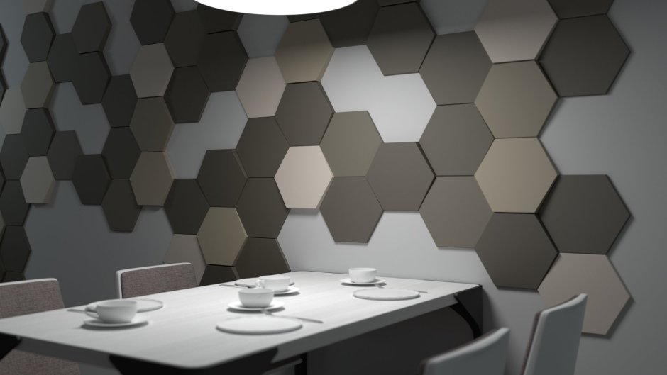 Гипсовые стеновые панели соты Hexagon