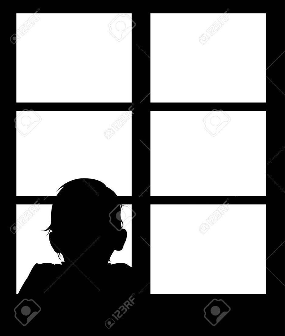 Женский силуэт в окне