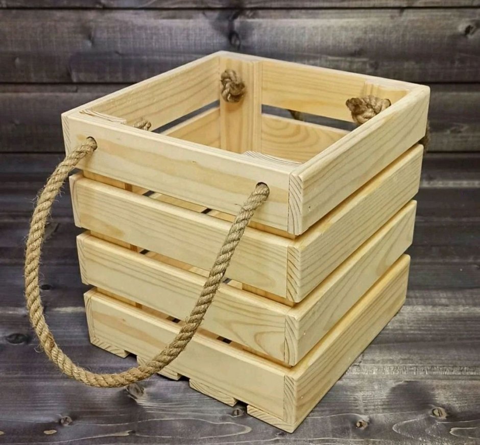 Декор деревянного ящика с крышкой