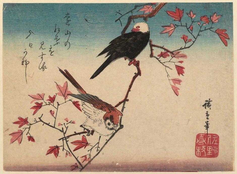 Хиросигэ Утагава птицы