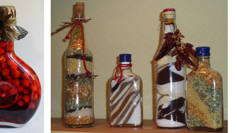 Декоративные бутылки с наполнением