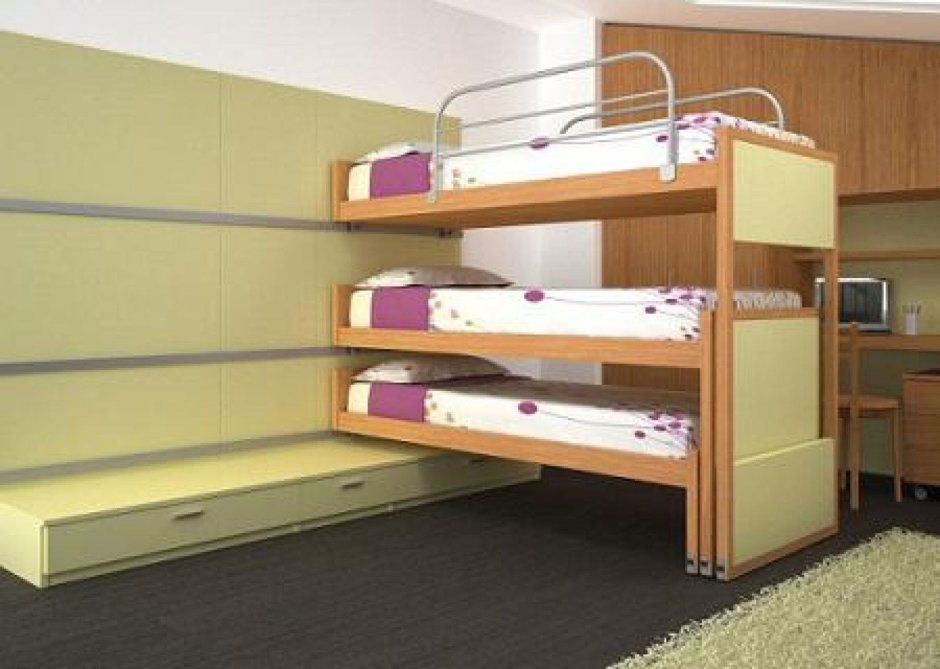 Двухэтажная кровать в нише