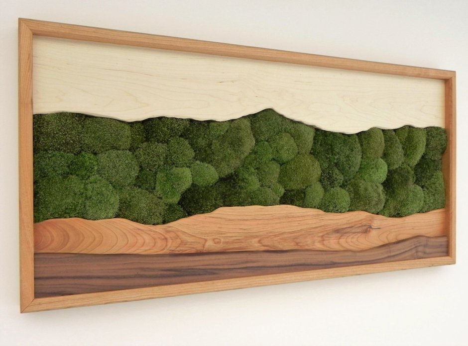Деревянные панно с искусственной зеленью
