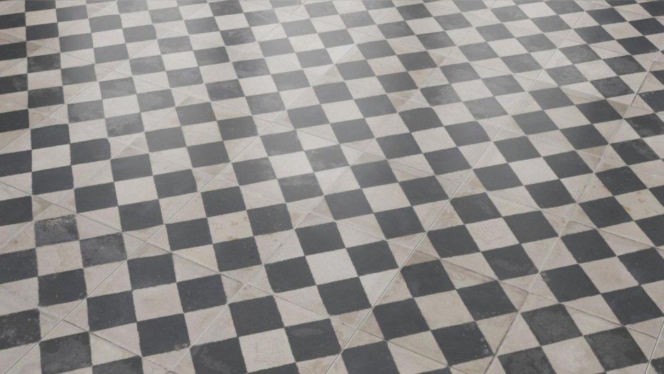 Плитка шахматная на полу