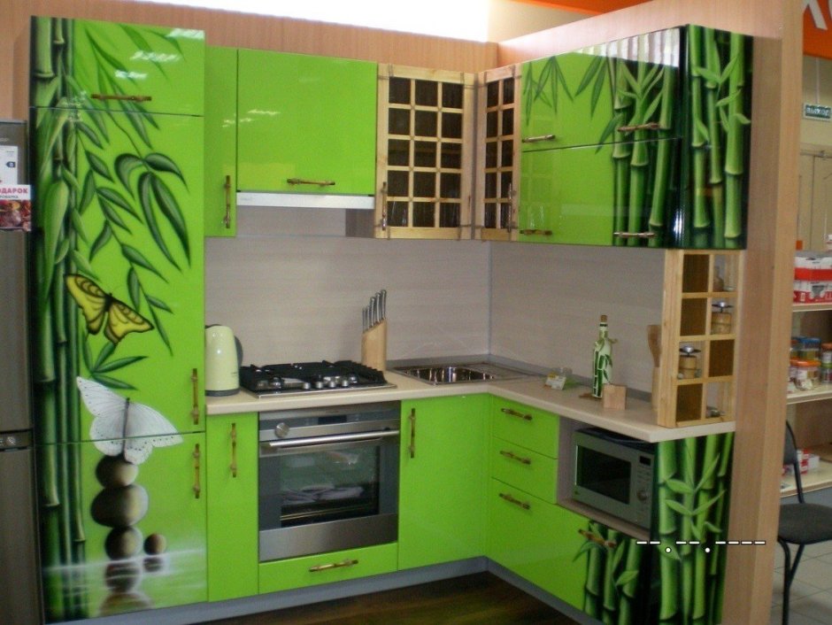 Кухни зеленый бамбук