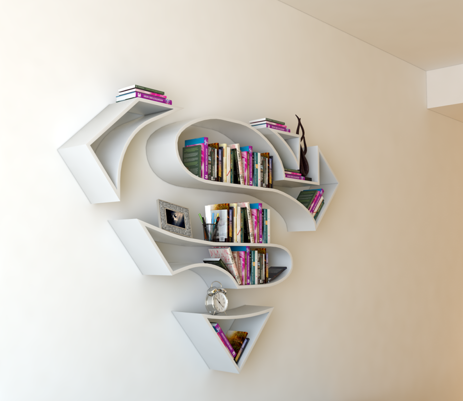 Книжные полки необычные настенные