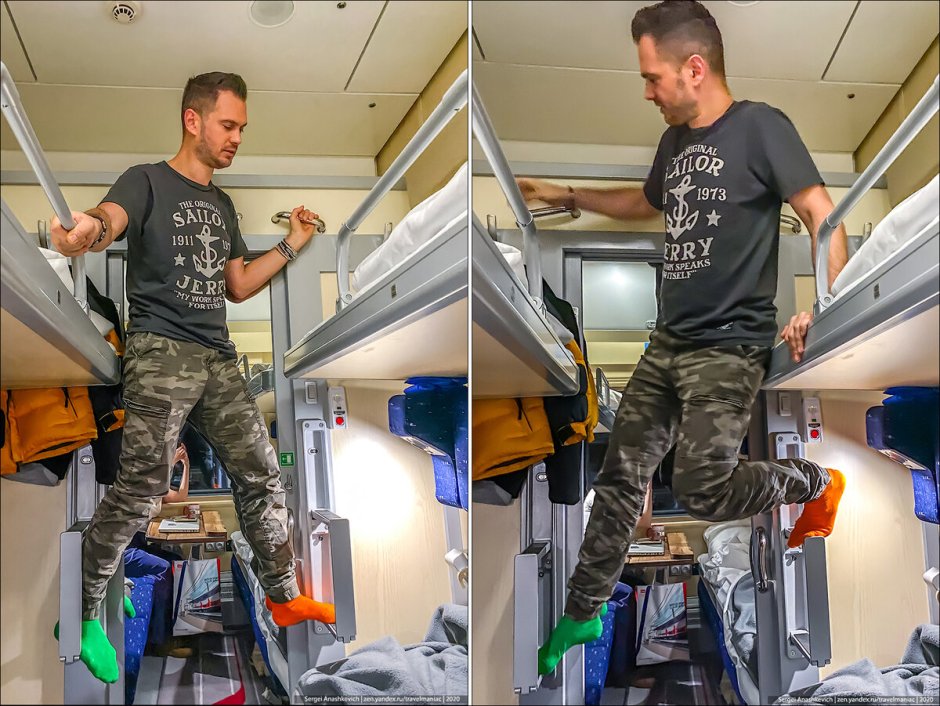 Двухэтажный поезд РЖД внутри