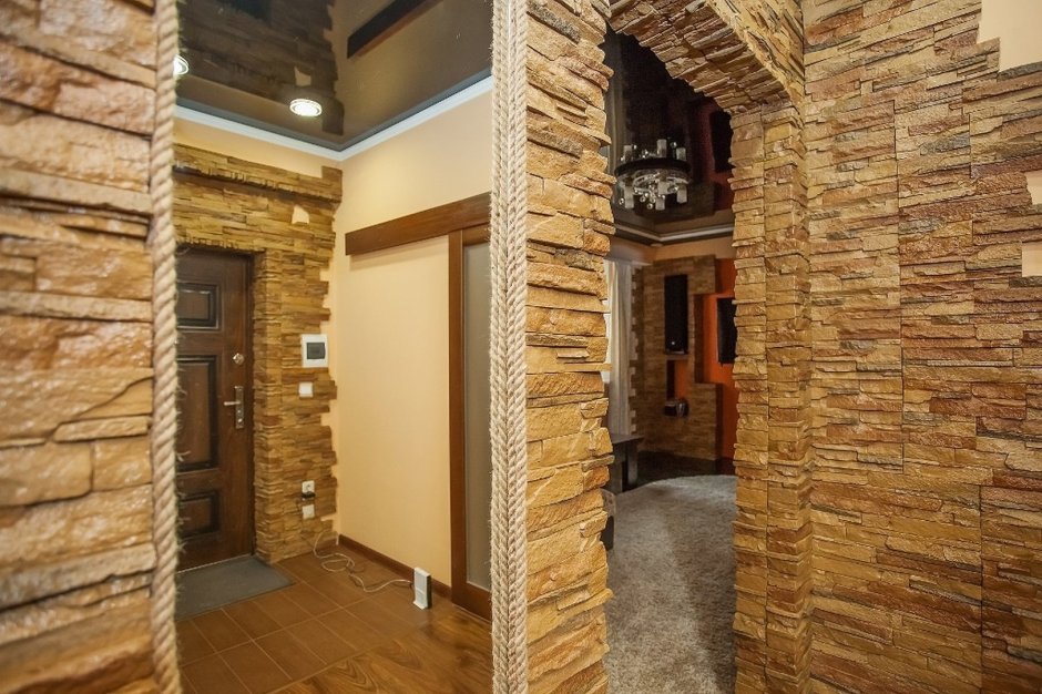 Отделка арки искусственным камнем