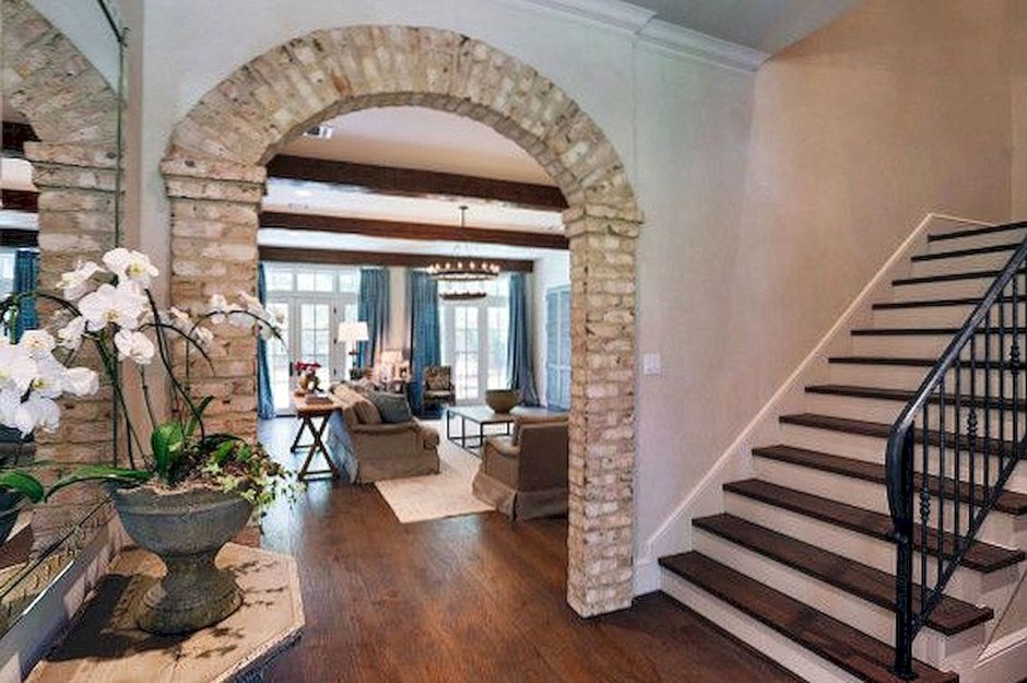 Арка из кирпича в интерьере