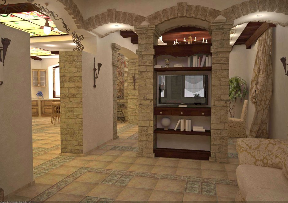 Отделка арки искусственным камнем