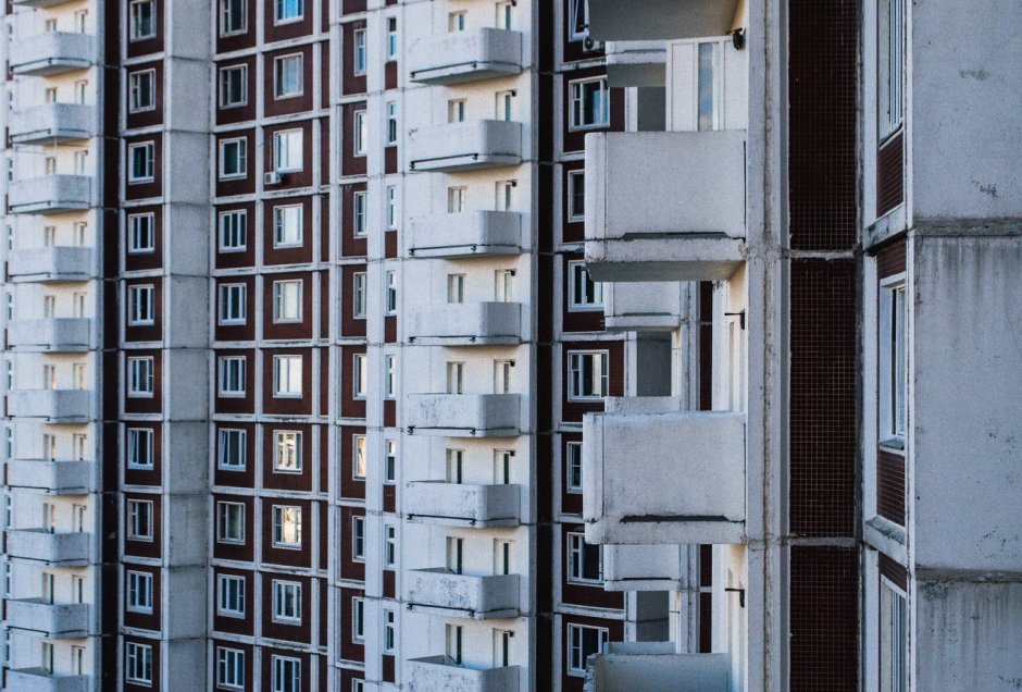 Советский панельный дом многоэтажный