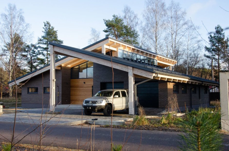 Скандинавский дом 80 кв метров с односкатной крышей