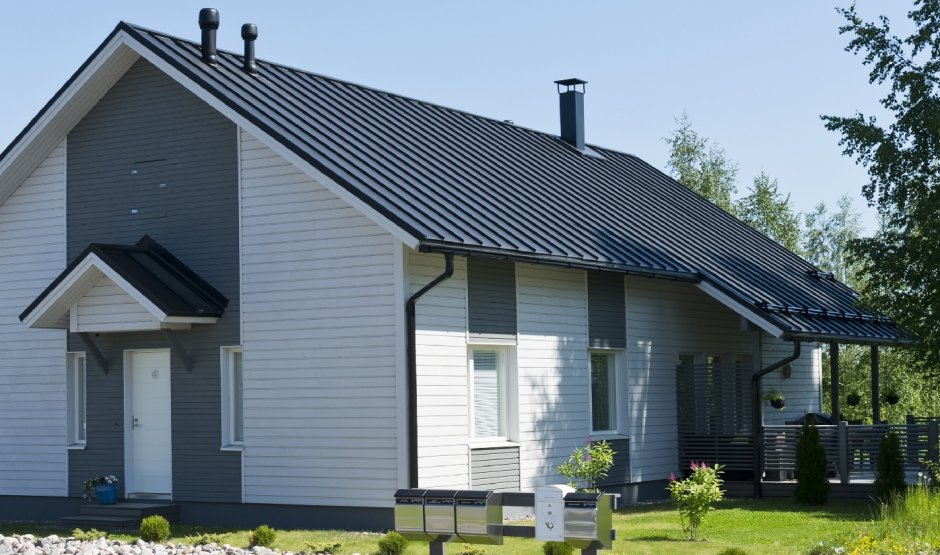 Современные дома со скатной крышей