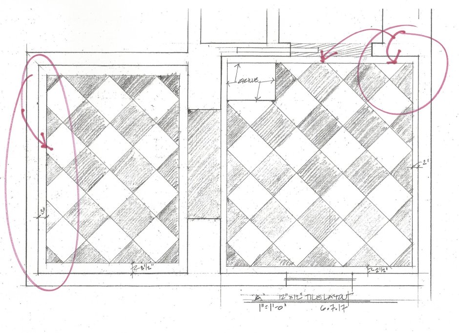 Схема укладки плитки на пол по диагонали