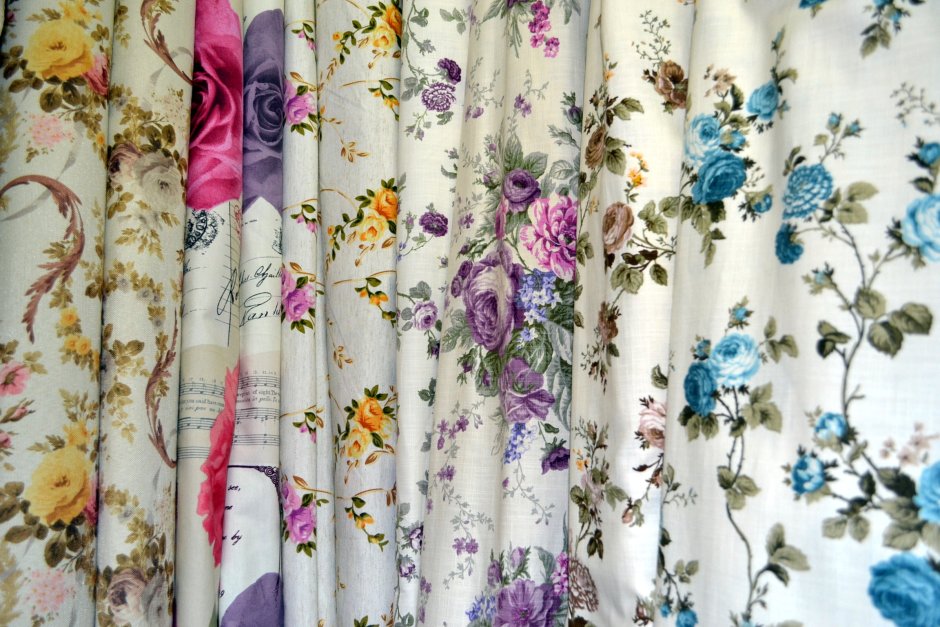 Ткань для штор с цветами