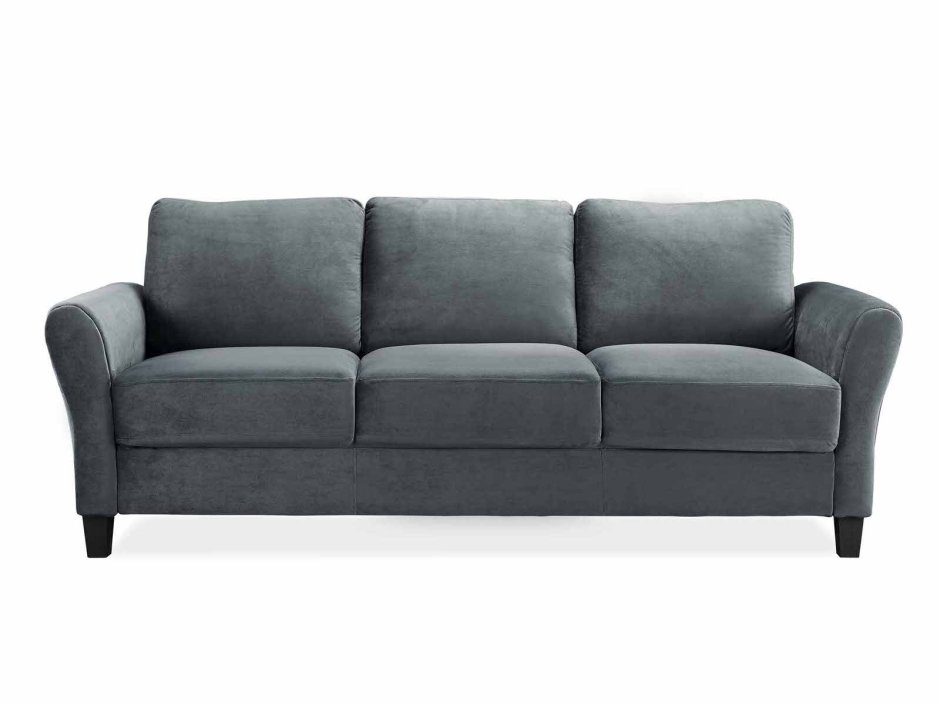 Серый диван на белом фоне