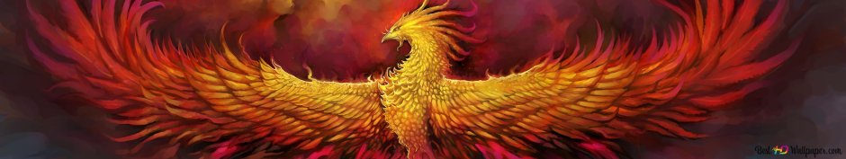Птица Феникс фреска