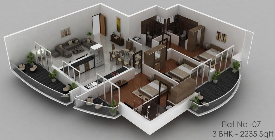 План квартиры для 3d Max