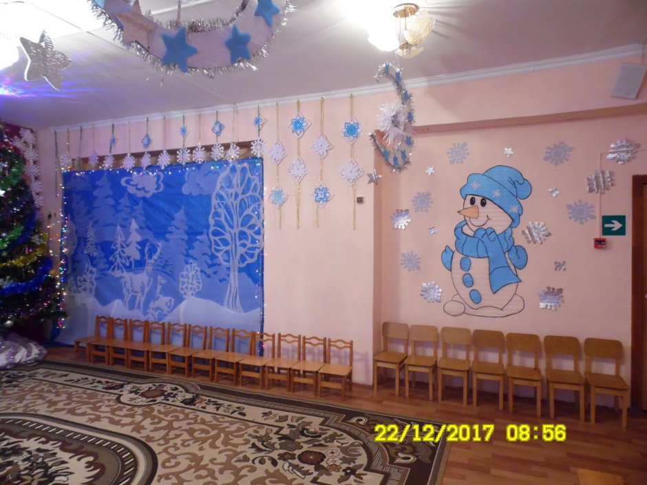 Декор стен муз зала в детском саду