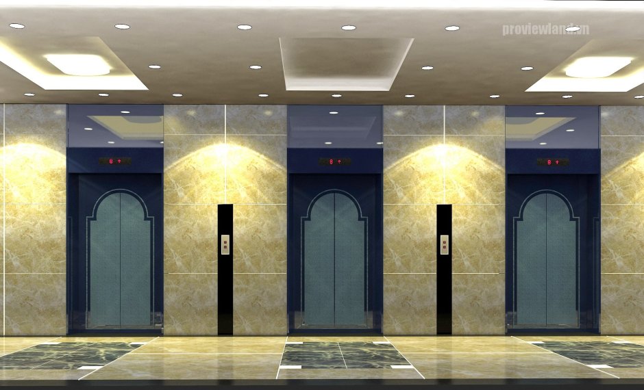 Лифты в фойе отеля