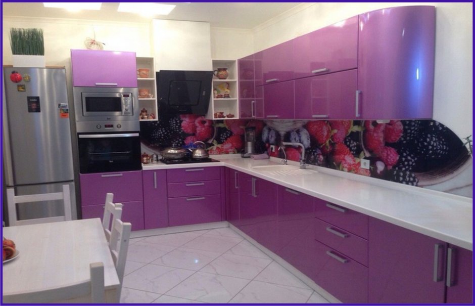 Сиреневый и фиолетовый цвет кухонных гарнитуров