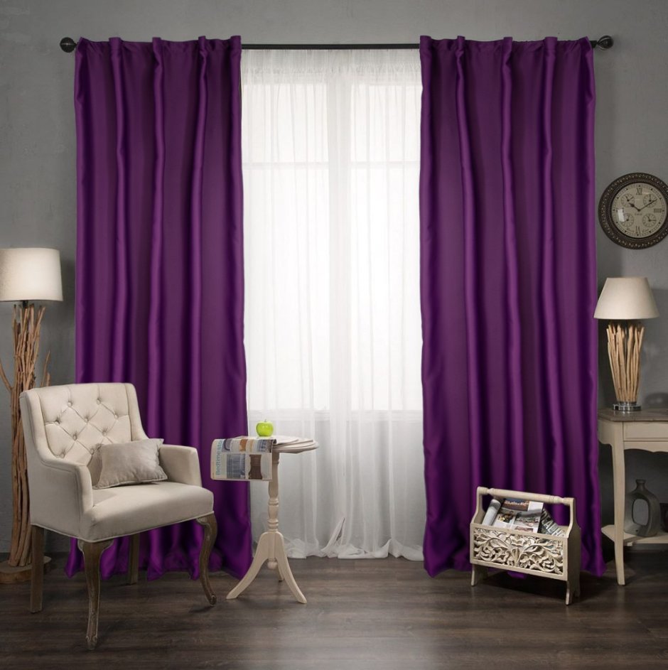 Коричневые шторы в интерьере