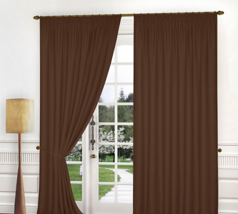 Шторы блэкаут коричневые