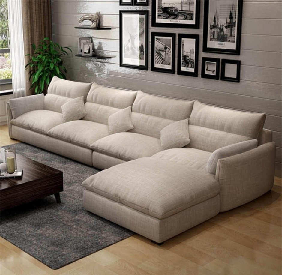 Белый кожаный диван