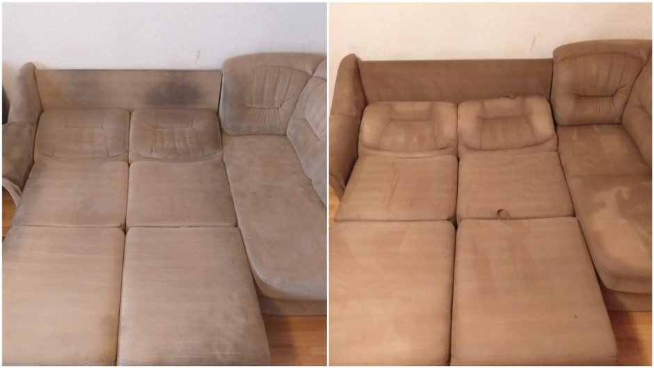 Химчистка мебели до и после