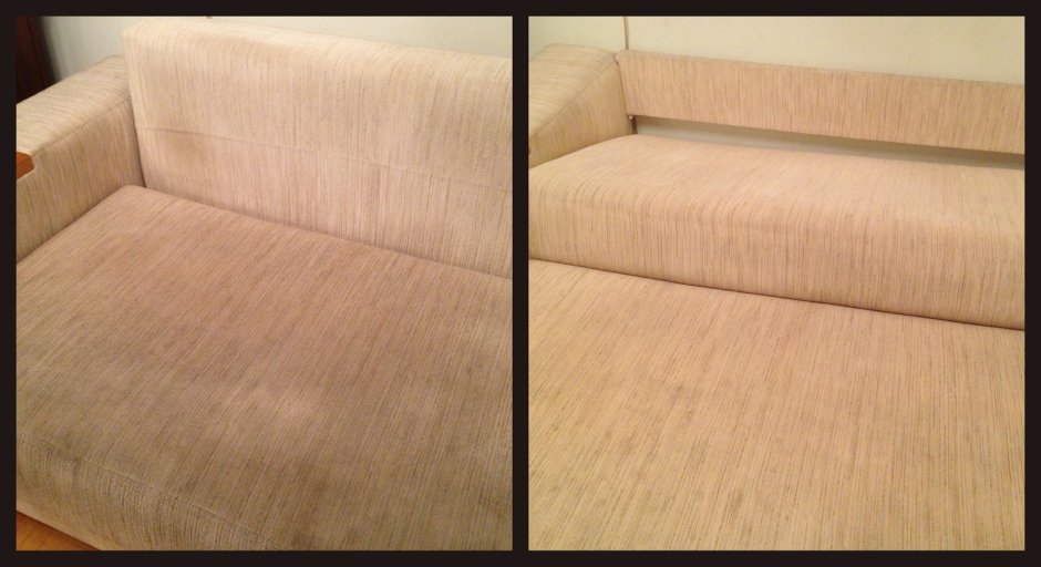 Химчистка дивана до и после