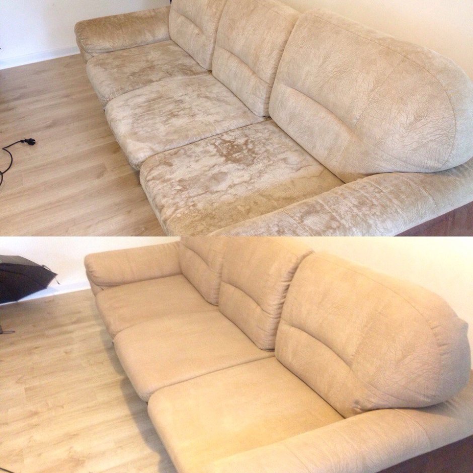 Химчистка мебели до и после