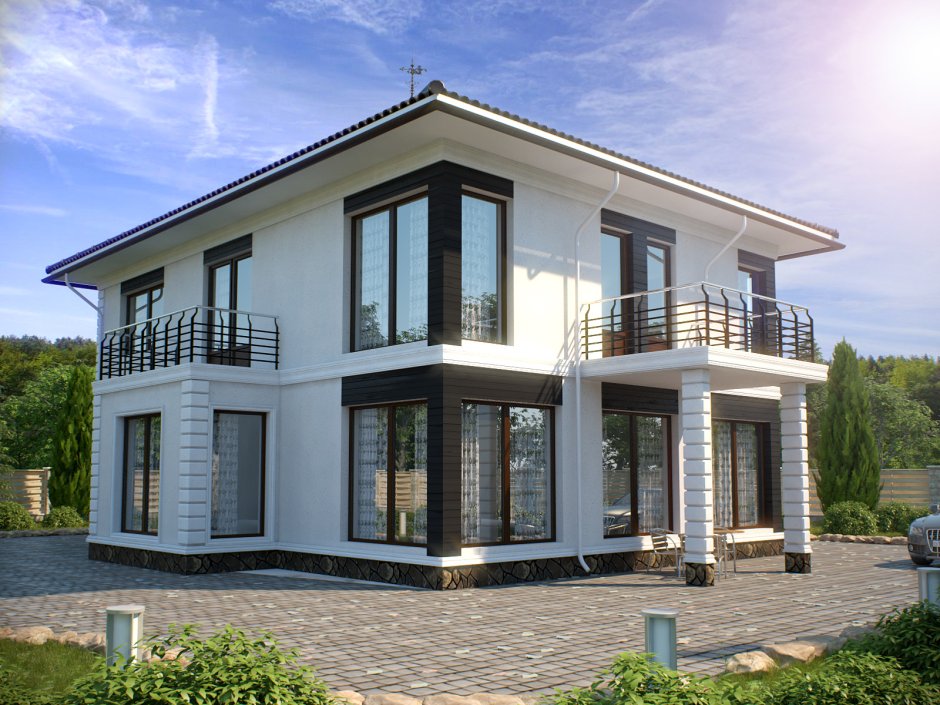 Дом с плоской крышей монолит 170 м