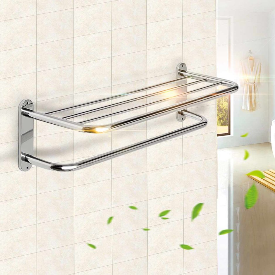 Jieshalang Towel Holder 304 Stainless Steel Single Bar Bathroom Shelf Multifunctional Multilayer Bars
