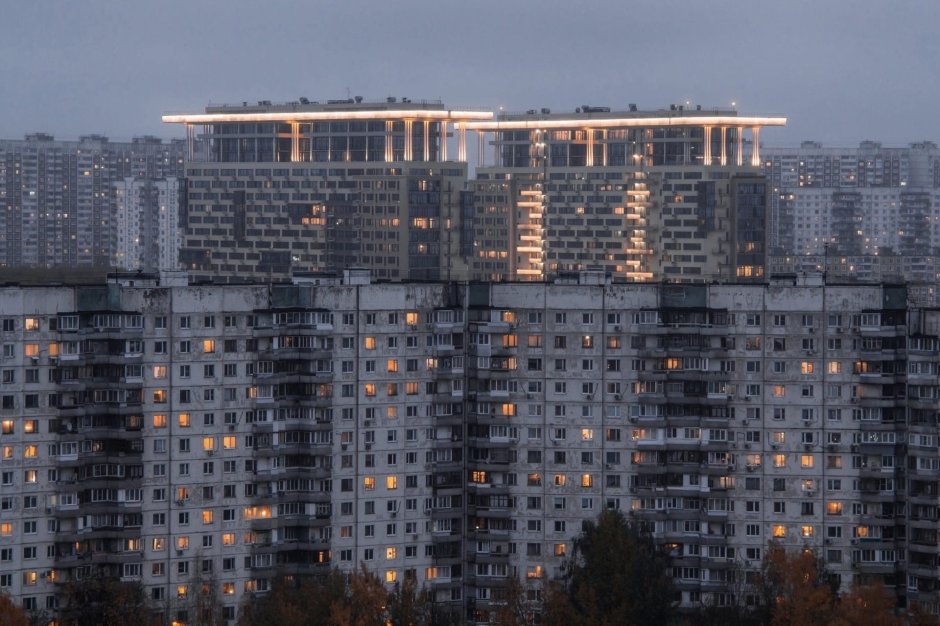 Зима в России многоэтажки