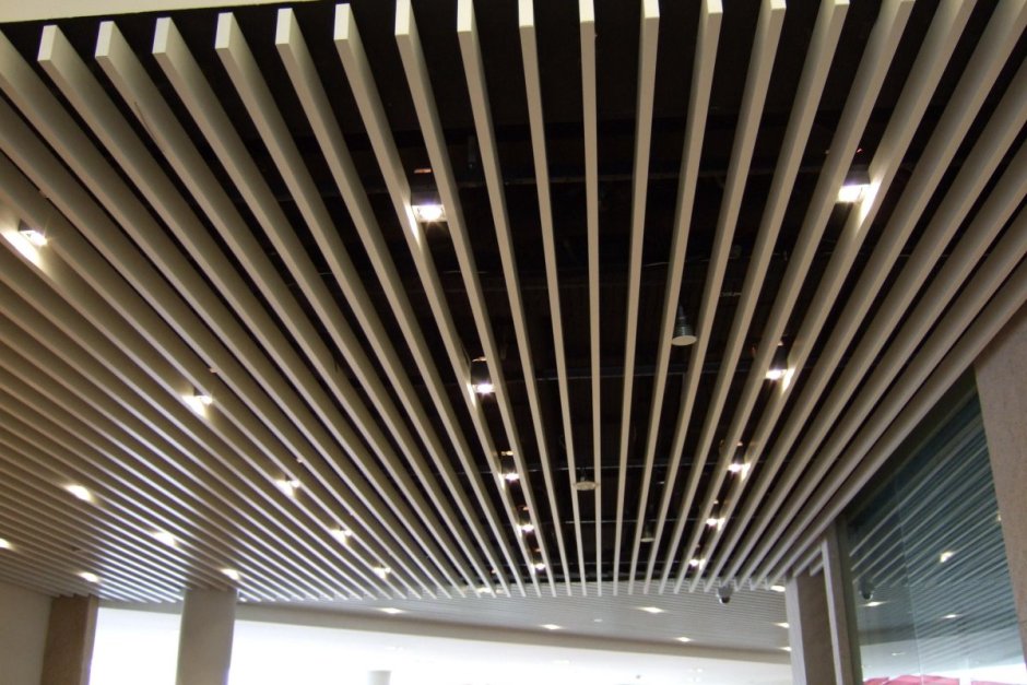 Реечный металлический кубообразный подвесной потолок a38/s