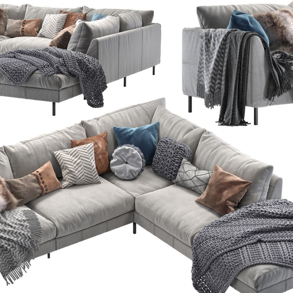 Диван угловой лофт Dark Grey