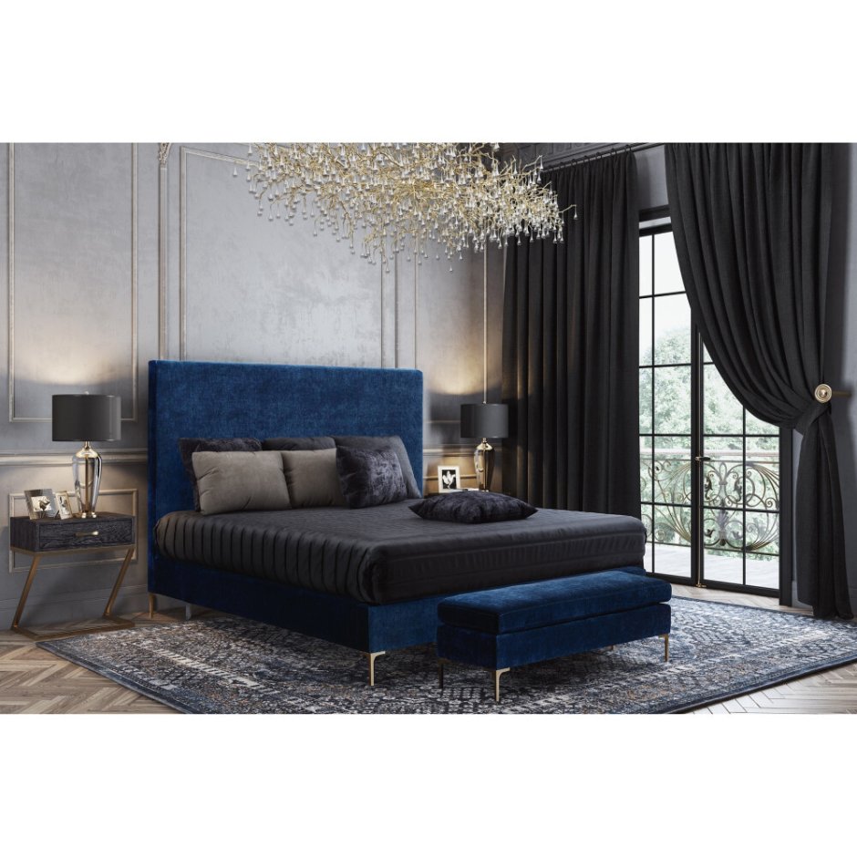 Queen Bed with Safavieh Arabelle Tufted Headboard