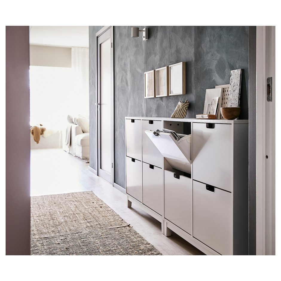 Ställ СТЭЛЛ галошница, 4 отделения, белый96x17x90 см