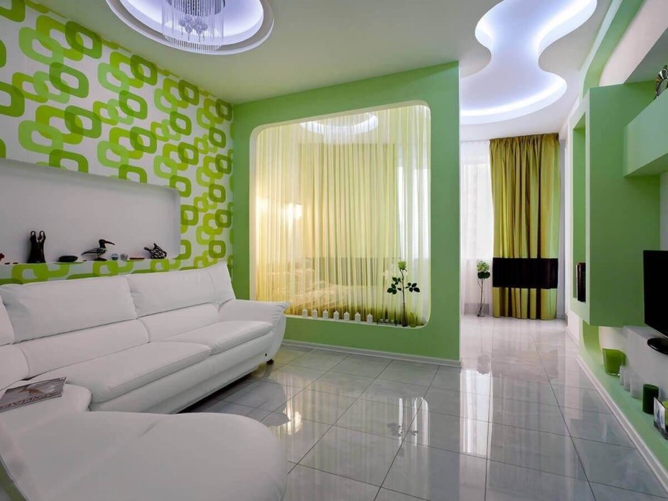 Обои светло салатового цвета