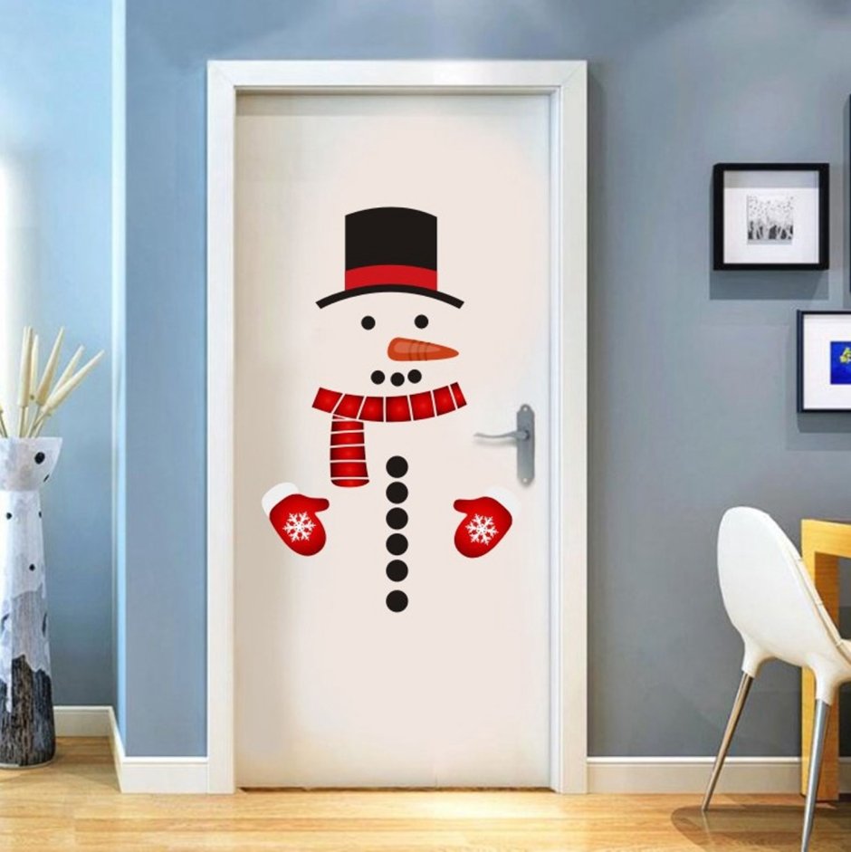 Снеговик на дверь