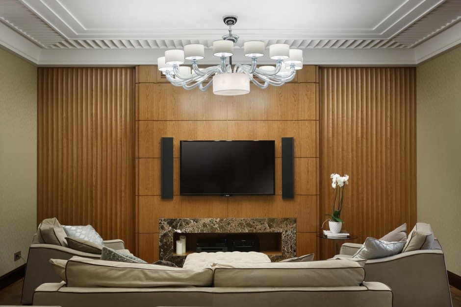 Дизайн холла с телевизором