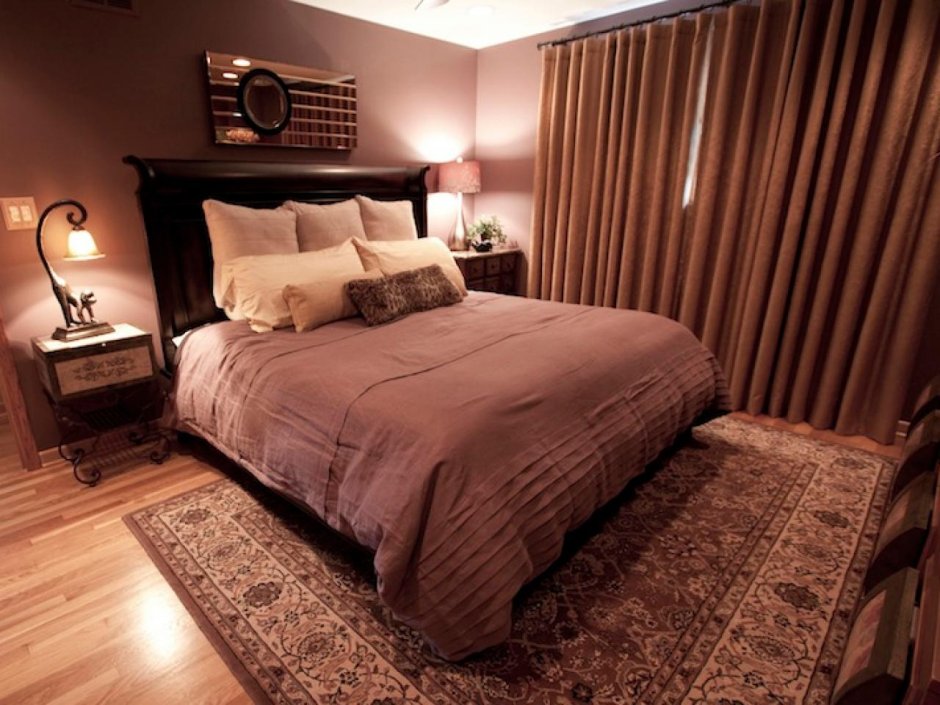 Спальня в коричневых тонах