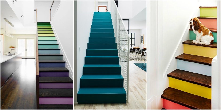 Цветная лестница в доме