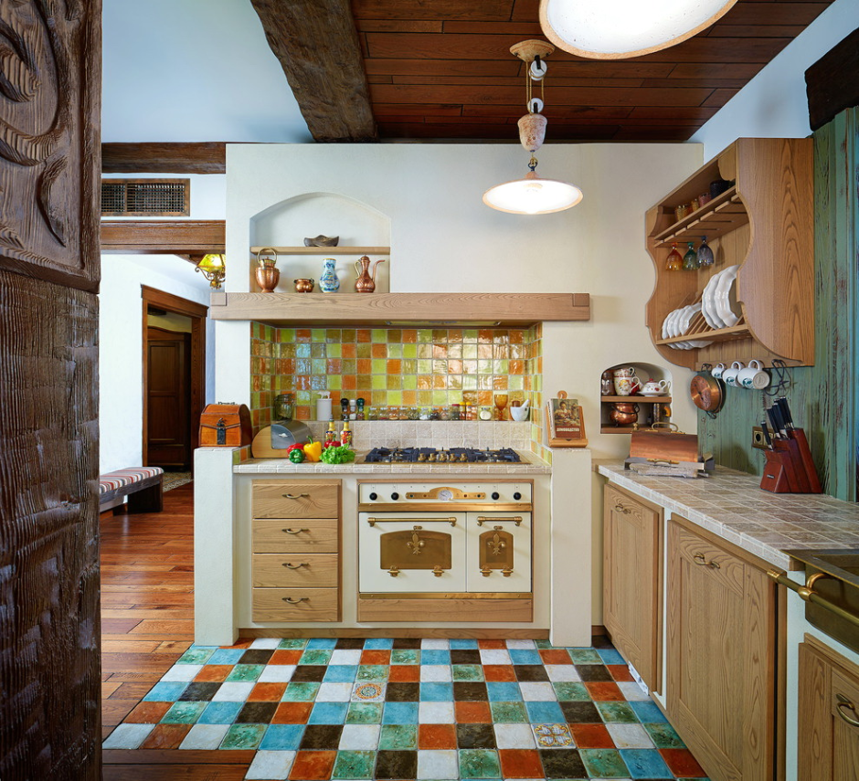Плитка в деревенском стиле для кухни