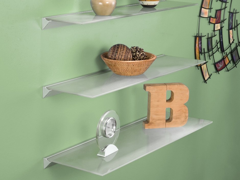 Стеклянные полки настенные