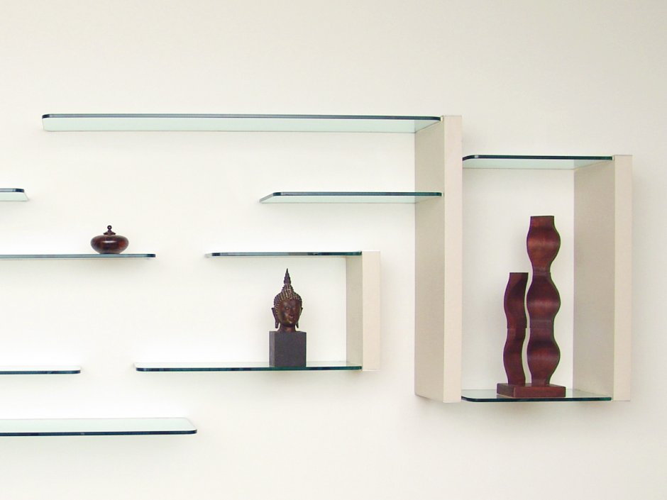 Полки стеклянные настенные