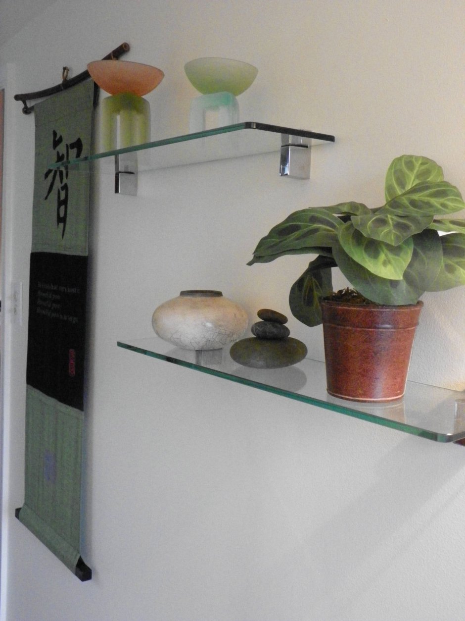 Стеллаж стеклянные полки