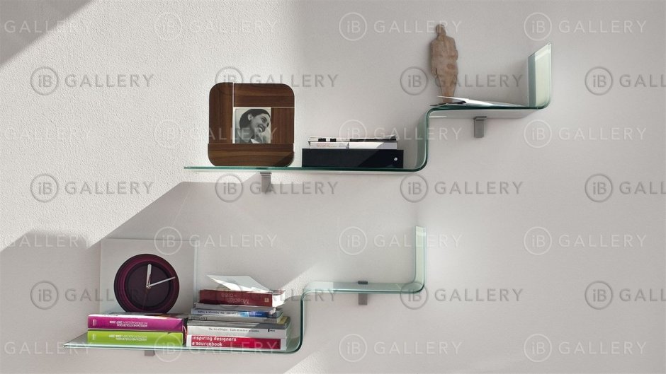 Полка стеклянная изогнутая