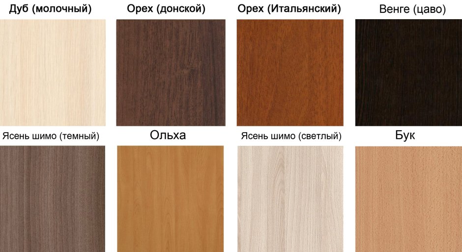 Оттенки древесины для мебели